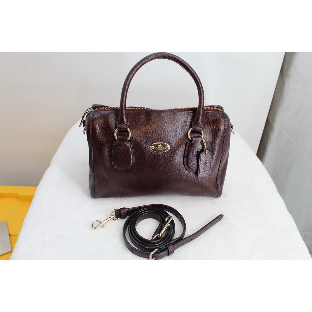 Coach Brown Leather Satchel with Removable Strap